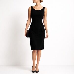 Vintage 90’s ANN Tobias Black Velour Sheath Dress Made In USA Size 4